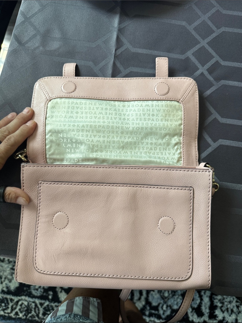 kate spade Dusty Rose Leather Crossbody with Gold Buckles - Picture 6 of 9